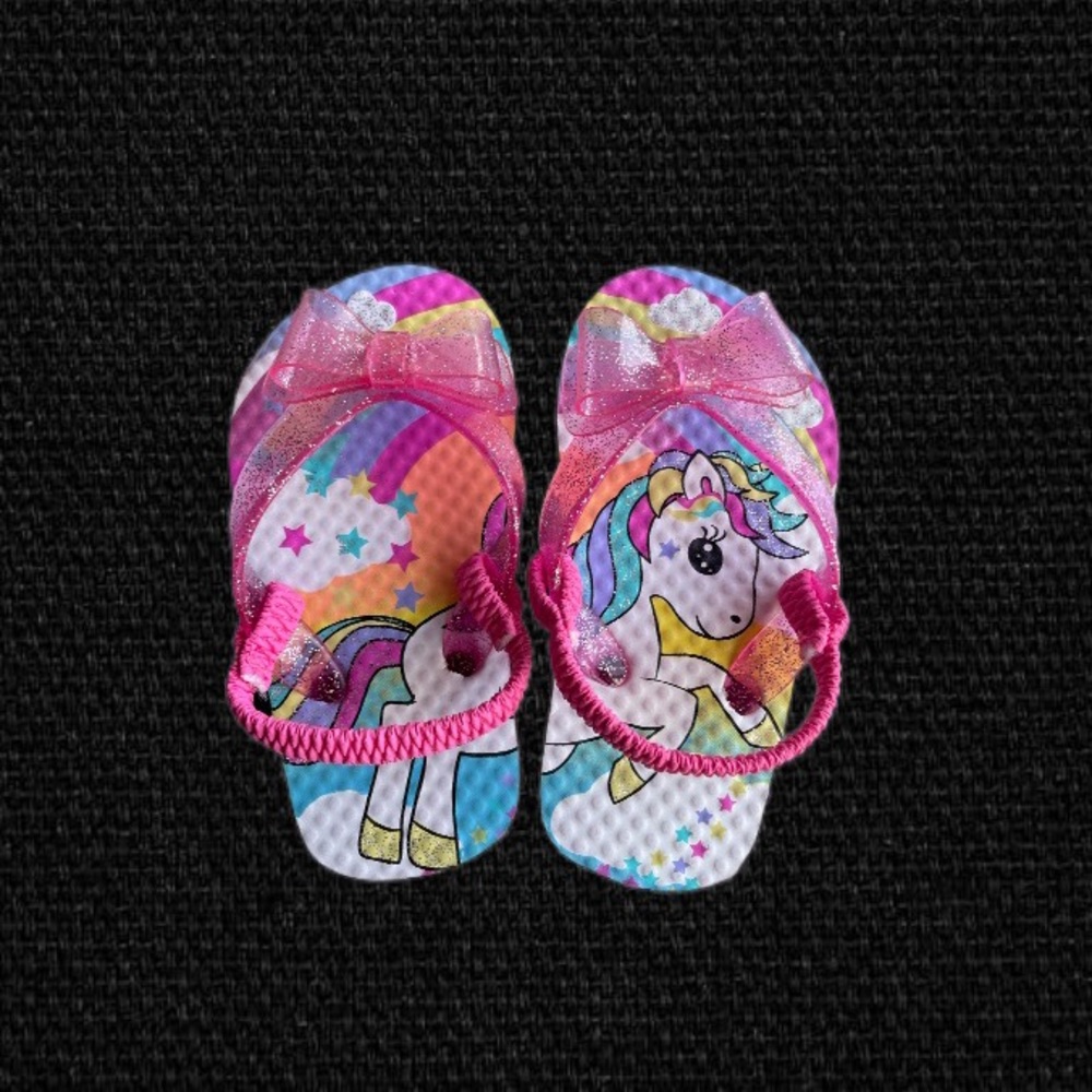 💖Bundle & Save Baby/Kids Items💖Toddler Girl Unicorn Flip Flops (Size 5/6)